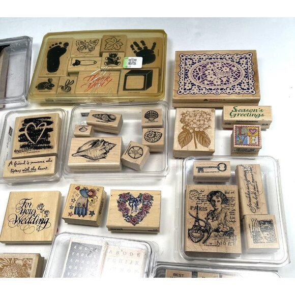 Lot 71 STAMPIN' UP Stamp Affair Rubber Stampede Inkadinkado WOOD STAMPS New/Used - Picture 8 of 9